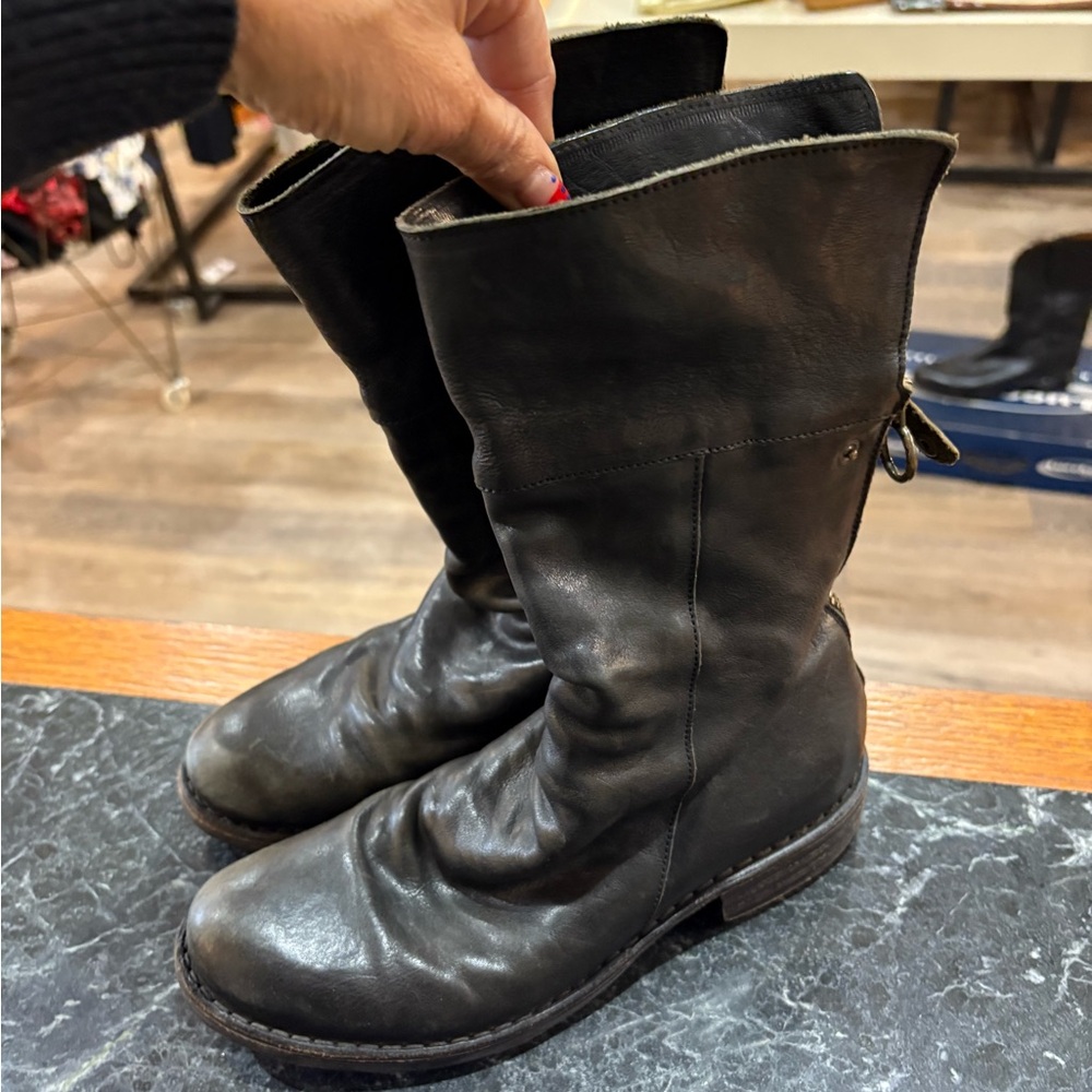Fiorentini + Baker Dark Leather Ankle Boots
